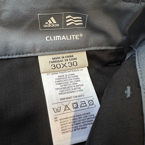 Adidas Climalite Golf Athletic Performance Pants 30x30 Mens Gray Straight Flat - Picture 4 of 5